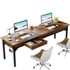 Großer Computertisch mit 2 Schubladen – Doppelter Arbeitstisch für 2 Personen, 200 × 60 × 82 cm, Modernes Büromöbel