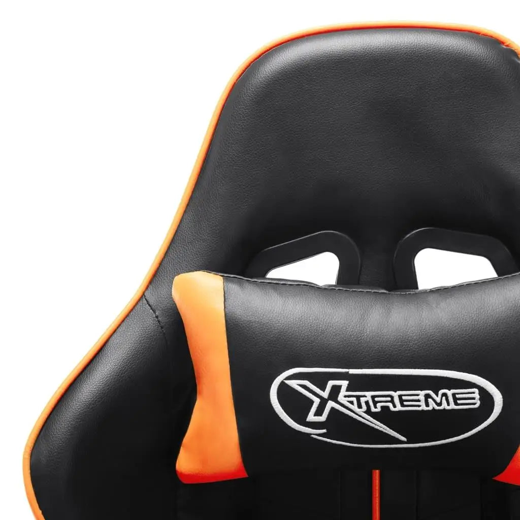 Ergonomischer Gaming-Stuhl aus Kunstleder – Schwarz & Orange, Höhenverstellbar, Belastbar bis 110 kg