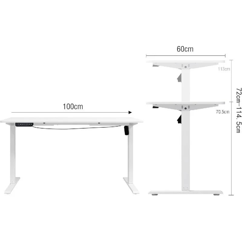 Elektrisch höhenverstellbarer Stehschreibtisch – Weiß, 100 × 60 cm, Stabiler Computertisch für Büro & Homeoffice
