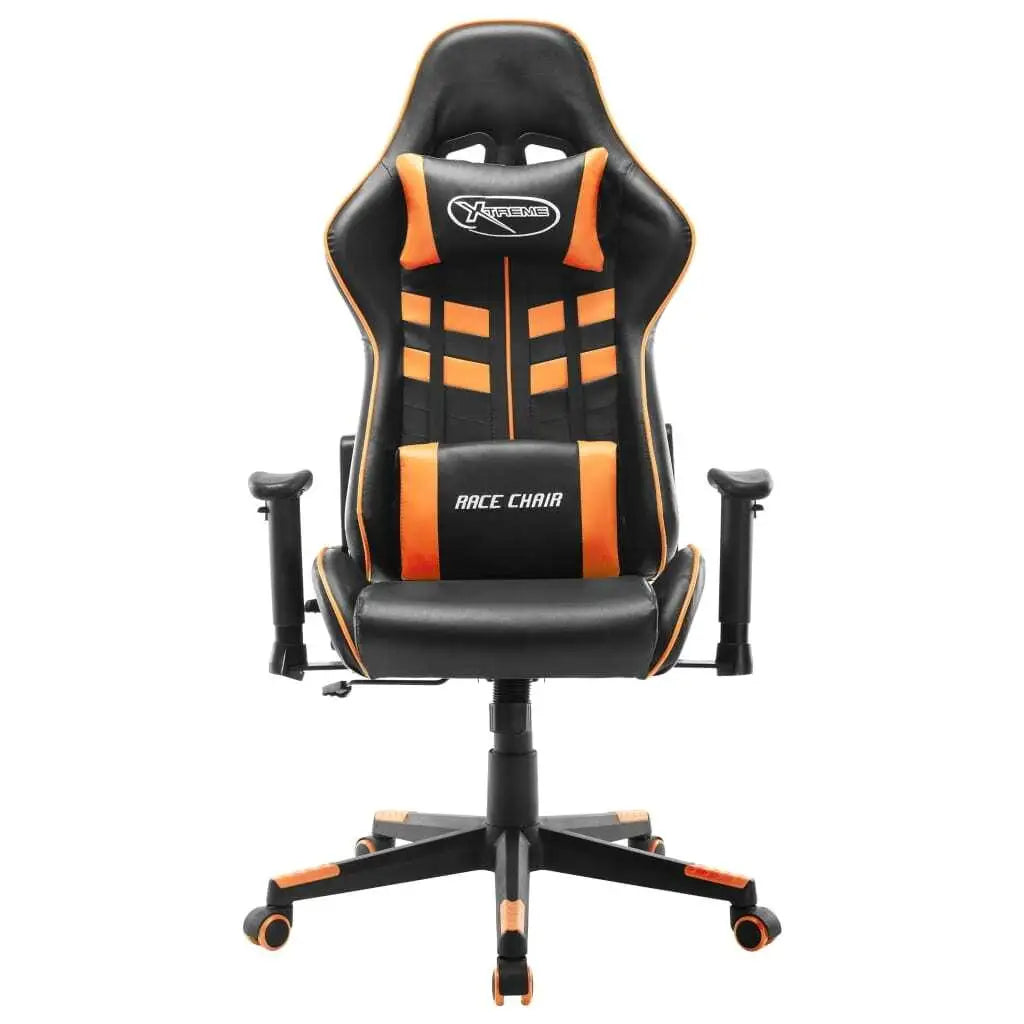 Ergonomischer Gaming-Stuhl aus Kunstleder – Schwarz & Orange, Höhenverstellbar, Belastbar bis 110 kg