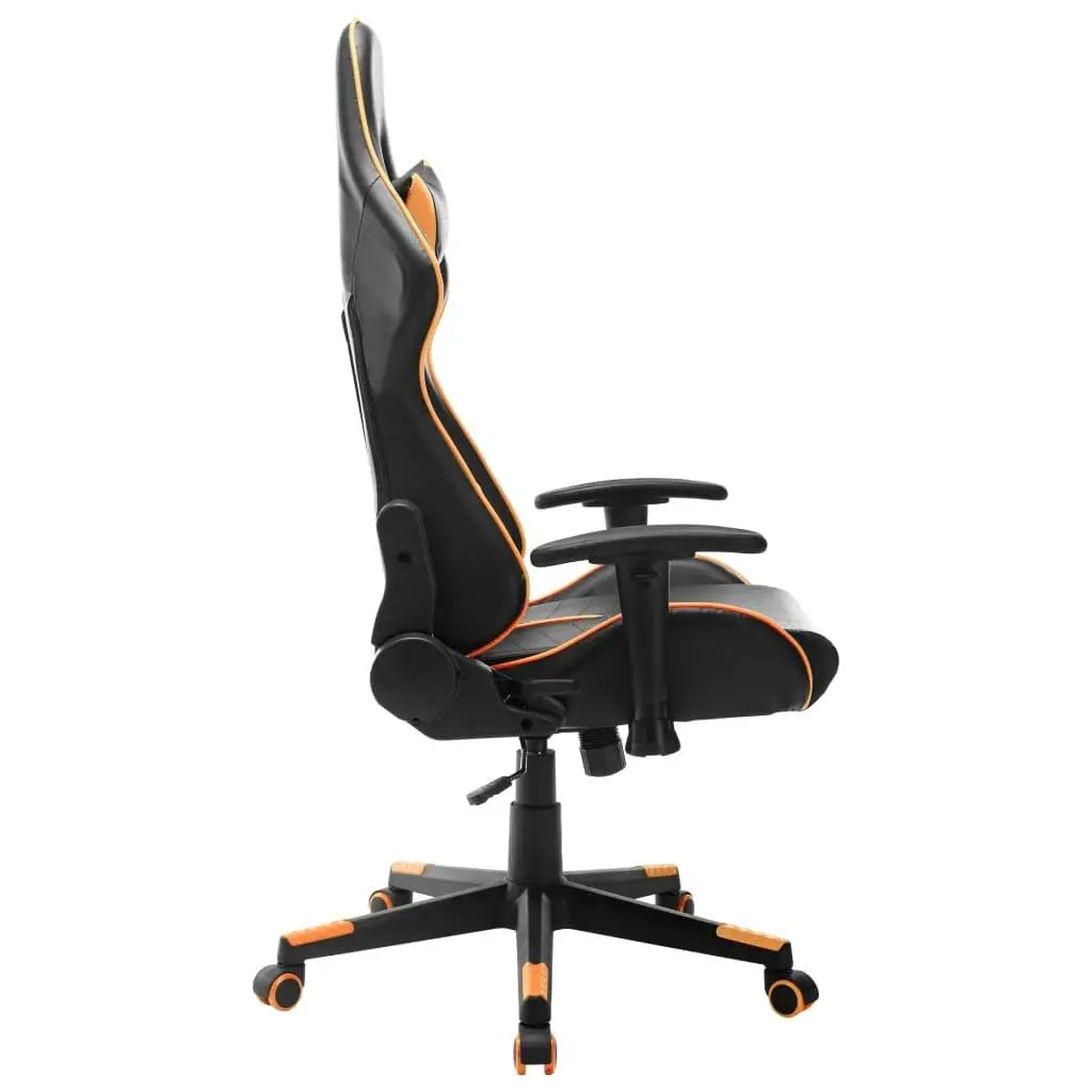 Ergonomischer Gaming-Stuhl aus Kunstleder – Schwarz & Orange, Höhenverstellbar, Belastbar bis 110 kg