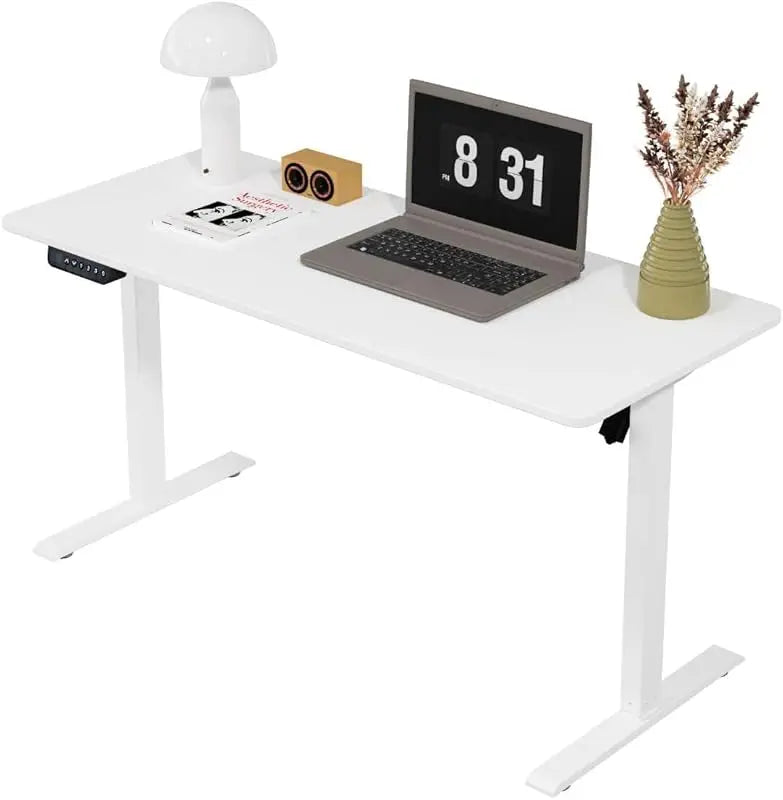 Elektrisch höhenverstellbarer Stehschreibtisch – Weiß, 100 × 60 cm, Stabiler Computertisch für Büro & Homeoffice